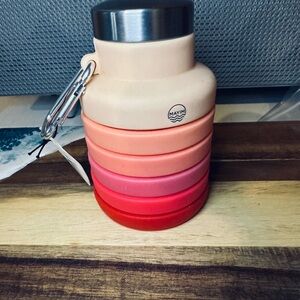 Free People Gradient Collapsible Water Bottle - Cream, Pink, Red